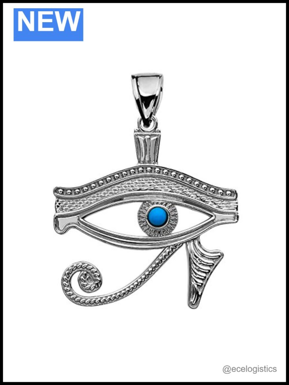 Sterling Silver Eye of Horus Pendant Ancient Egyptian Unisex